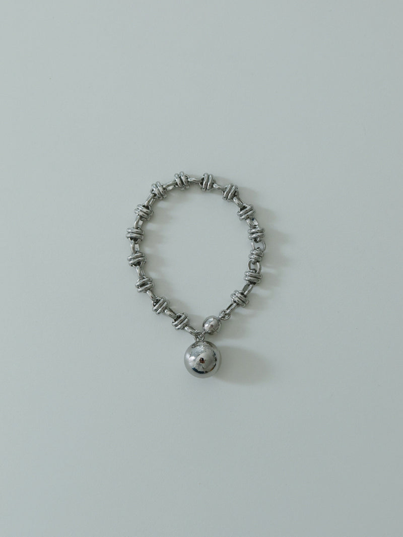 レイヤーチェーンボールブレスレット / layer chain ball bracelet - silver