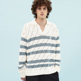 Stripe punching collar knit (6686412243062)
