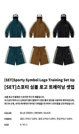 [SET]Sporty Symbol Logo Training Set Up-Brown
