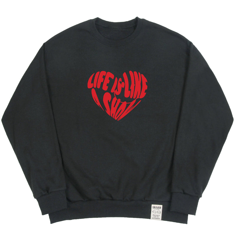ビッグライフロゴスマイルスウェットシャツ/Big Life Logo Heart Smile Sweatshirt