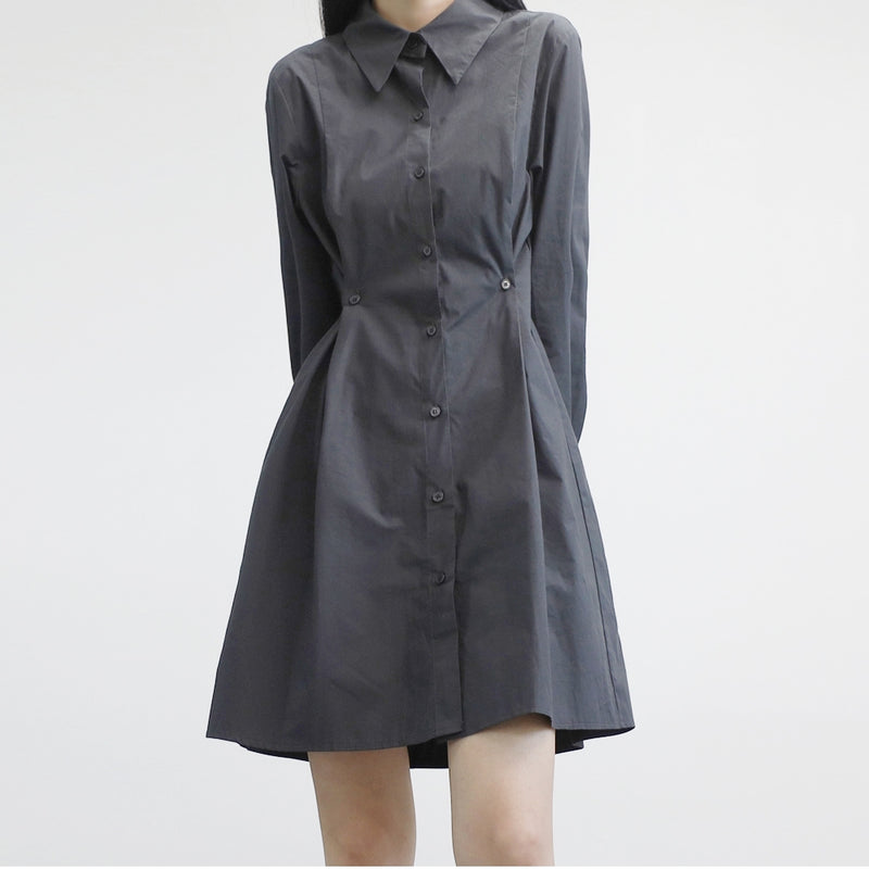 ミッドランボタンシャツドレス / mid-run button shirt dress