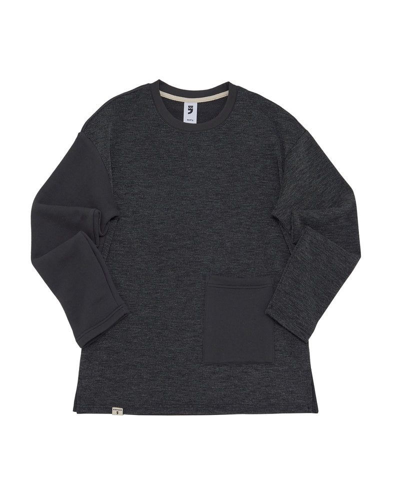 KNIT X TERRY COMBINATION POCKET TEE (Charcoal) / コンビネーションポケットTシャツ