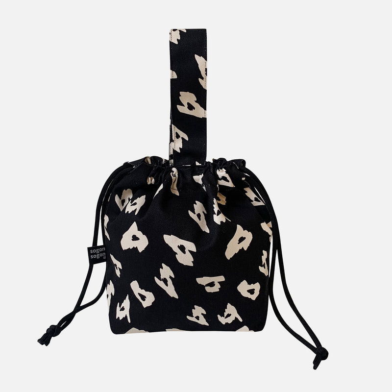 animal black string bag (6669375930486)