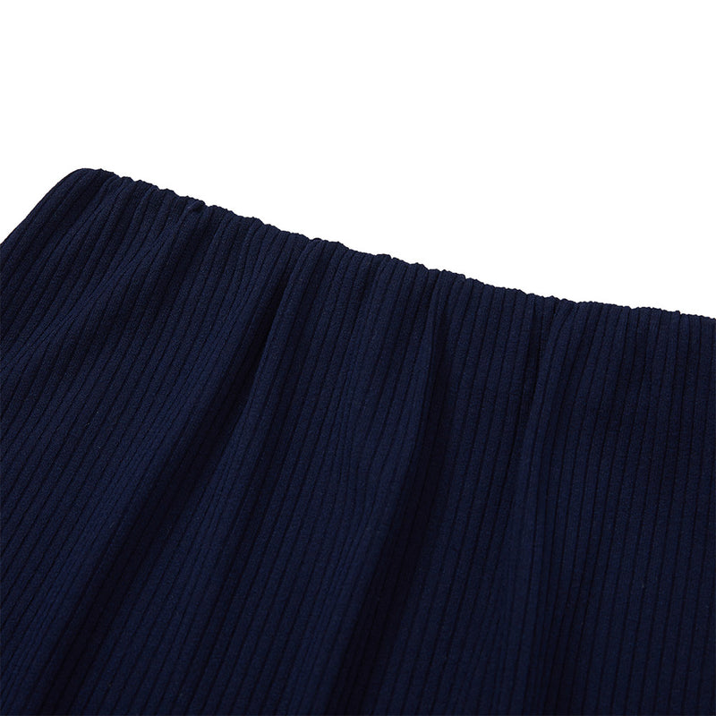 Side-off Midi Skirt [NAVY] (6638398046326)