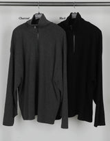 ハーフジップアップウォーマーシャツ / Sik Half Zip Up Warmer T Shirt (2color) (6601459269750)