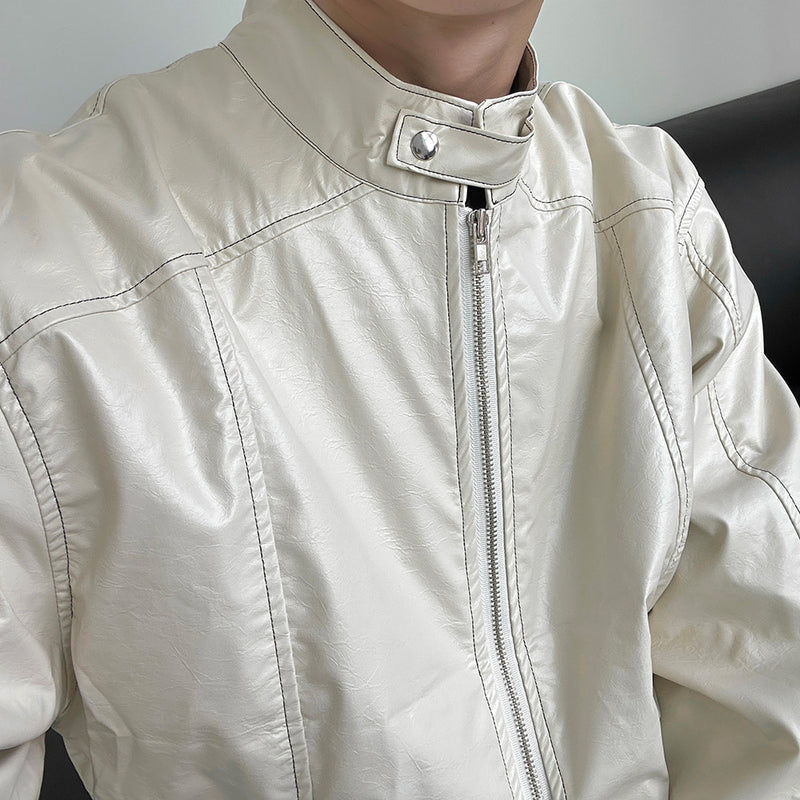 メーススティッチレザーコーティングジャケット / Mase Stitch Leather Coating Jacket (3color)