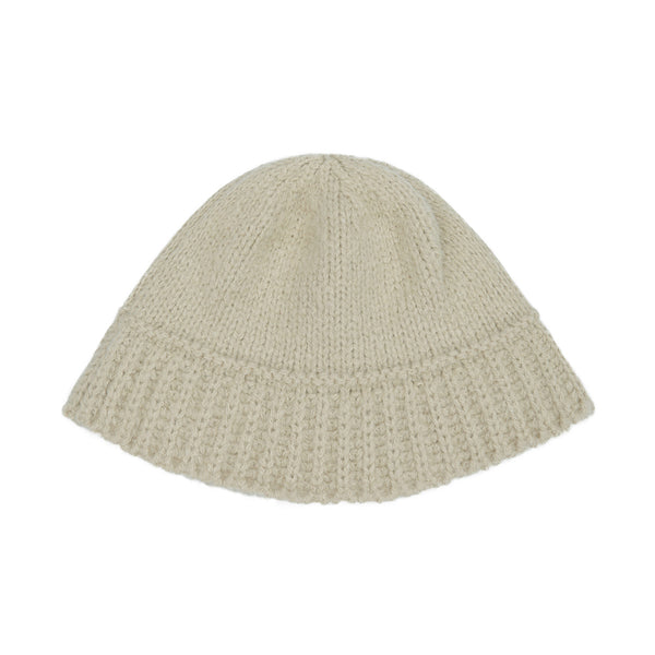 モノグラムラベルウールニットバケットハット/Monogram Label Wool Knit Bucket Hat Beige