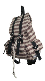 ウールストライプバックパック/Wool stripe backpack_brown