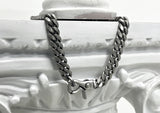 [BLESSEDBULLET]vintage silver curve chain link necklace_13mm (6562997076086)