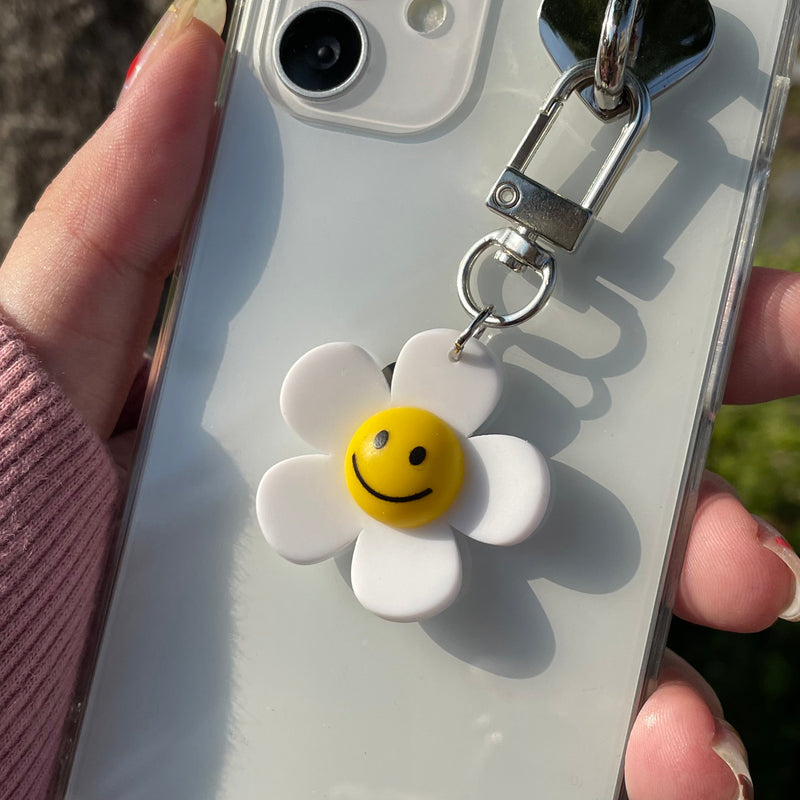 ハッピーデイジーキーリングケース(large) / [large white] happy daisy keyring case