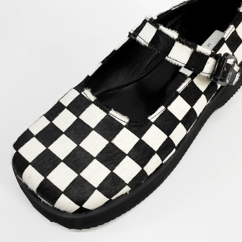 ビルチェッカーボードメリージェーンローファー / Bill checkerboard Mary Jane loafers