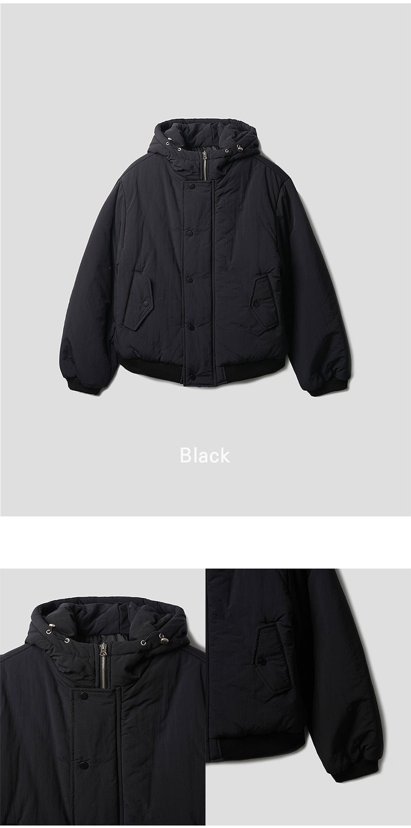 グラムフーディーショートパッディドジャケット / glam hoodyshort-padded jacket 2color