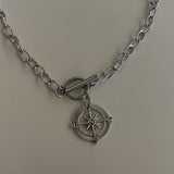 コンパストグルバーネックレス / (RFS made)compass toggle bar necklace