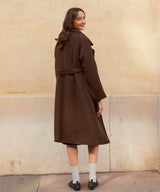 ウールブレンドローブコート/RCH wool blended robe coat brown