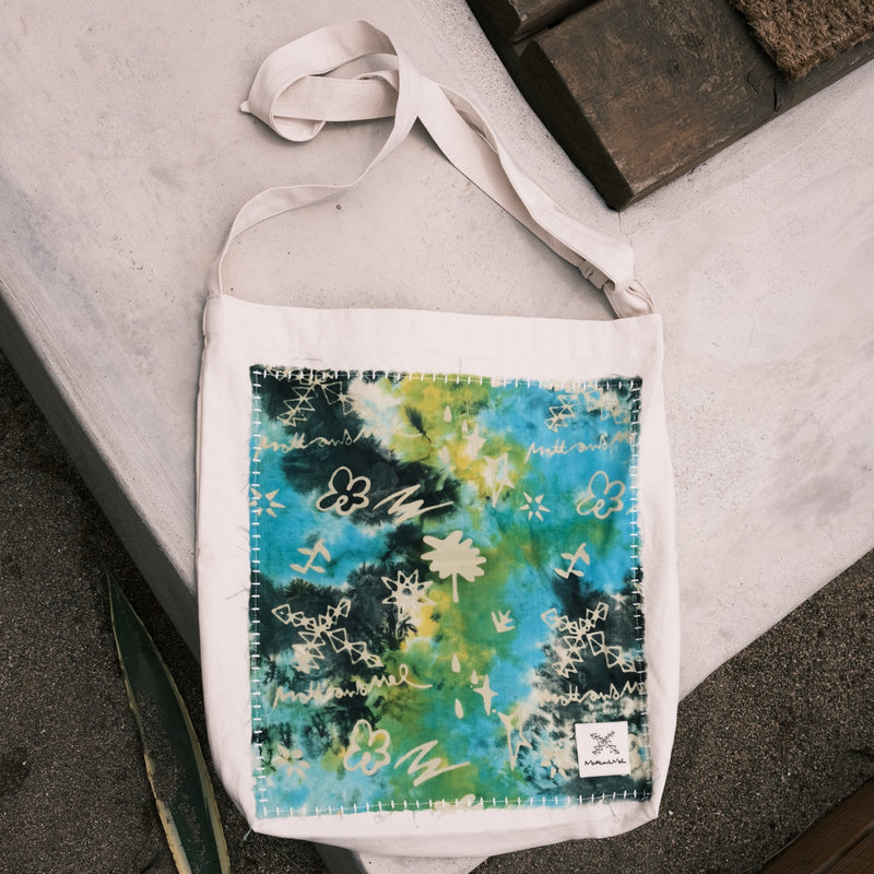 [Patchwork Canvas Bag] Life in Travel-Tie-dye Lime (6625179926646)