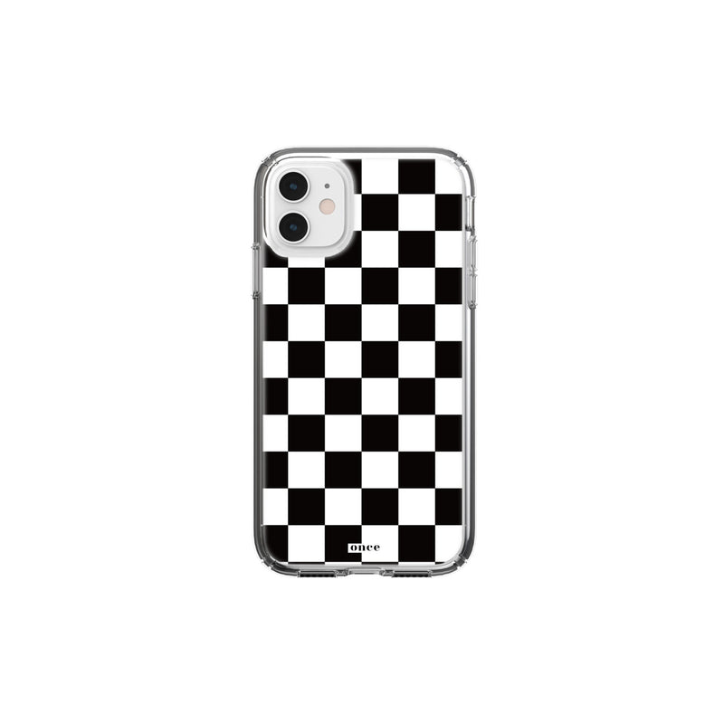 チェッカーボードアイフォンケース/(matte) Black&White Checkerboard Phone Casecase