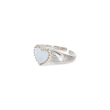 パール ハートシルバーリング/Mother-Of-Pearl Heart Silver Ring (6667435966582)