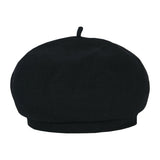 Stud logo wool beret black