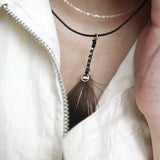 シルバーペンダントフェザーネックレス / [CCNMADE] Silver Pendant Feather Necklace
