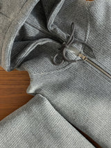 ウールクロスフードジップアップ/ASCLO Wool Cross Hood Zip up (2color)