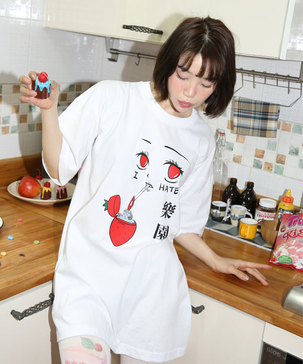 ストロベリーハーフTシャツ / strawberry half t-shirt (4497357832310)