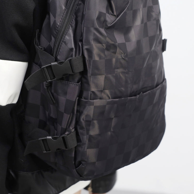 ハイドチェッカーボードバックルバックパック / hide checkerboard buckle backpack