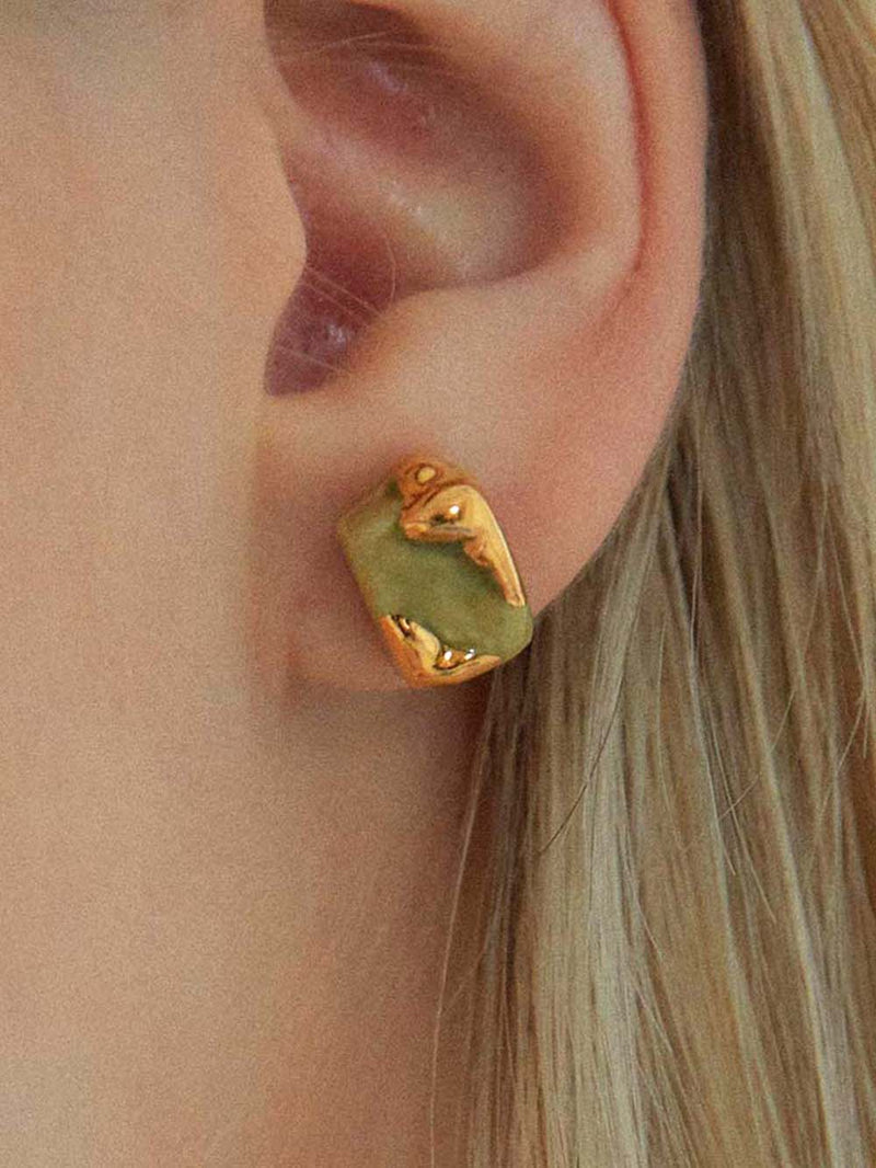 Holiday daily square ceramic earring(OL) (6642401509494)