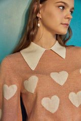 heart jacquard cashmere collar top_peachy blush (6655899566198)