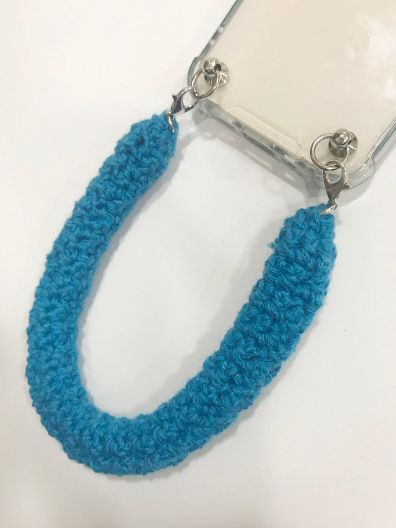 ハンドメイドフォンストラップ(ケースなし)/handmade phone strap - blue