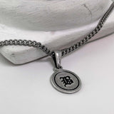 [BLESSEDBULLET]classic chain coin necklace_vintage silver (6563043836022)