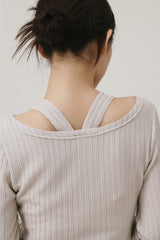 REVERSIBLE BOAT NECK TOP (3color)