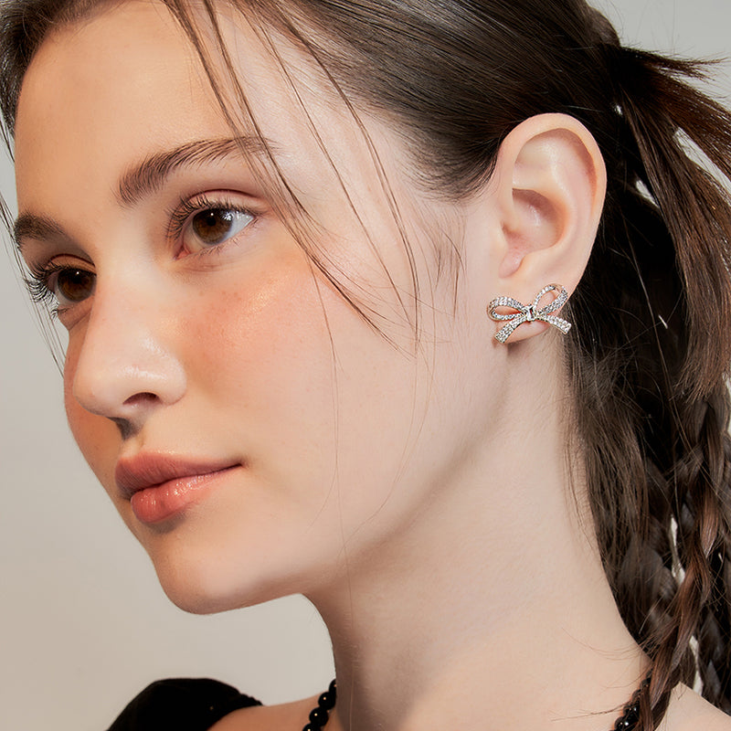 french ribbon earring