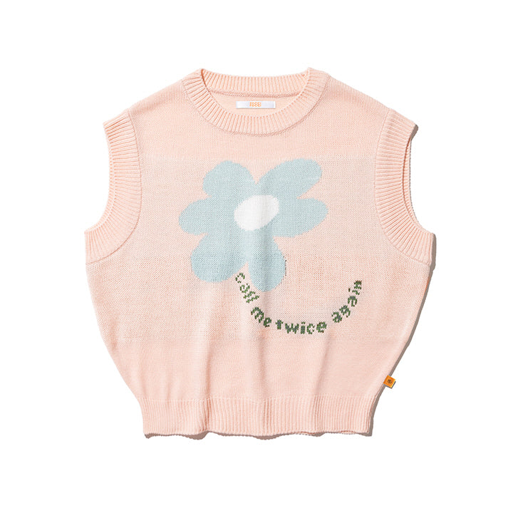 Flower Crop Knit Vest (6535259488374)