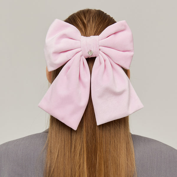 Velboa Big Ribbon Hair Pin _ Pink