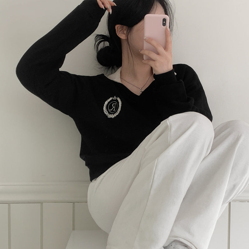 エモーショナルカラーマッチングスウェット / [3color] Emotional Collar matching sweatshirt