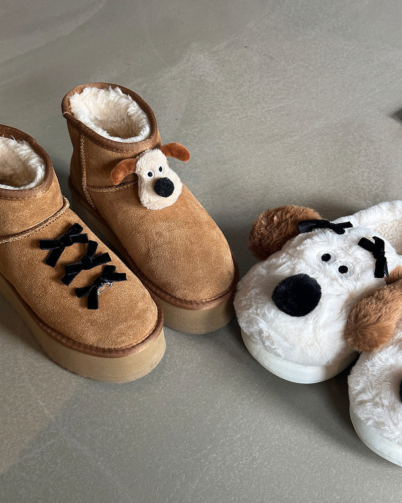 Dog fur slippers