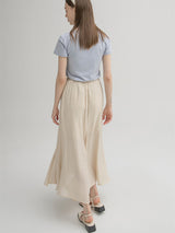 シルキーマキシバンディングスカート / (SK-4680) Silky maxi banding skirt