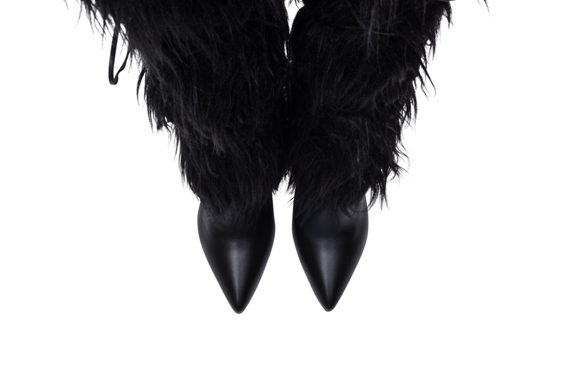 レアルレザーファーブーツ/Real Leather Fur Boots(Black)