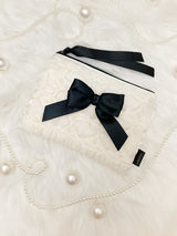 グロッシーダブルリボンジップポーチ (M) / Glossy Double Ribbon Zip-pouch (M/3color)