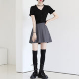 Haku pleated mini skirt (6553235423350)