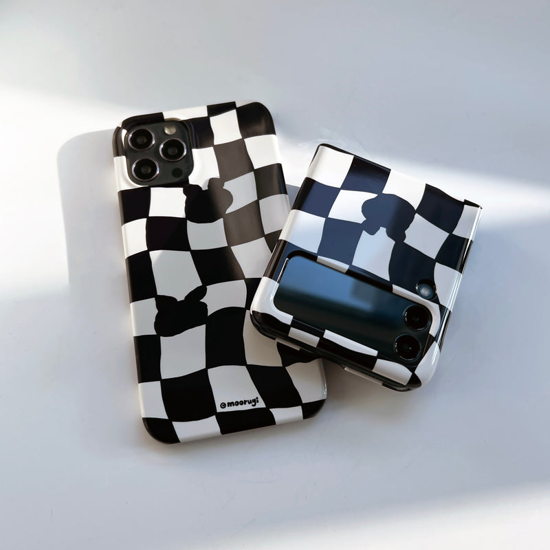 Checkerboard Black Zflip Case (6674540068982)