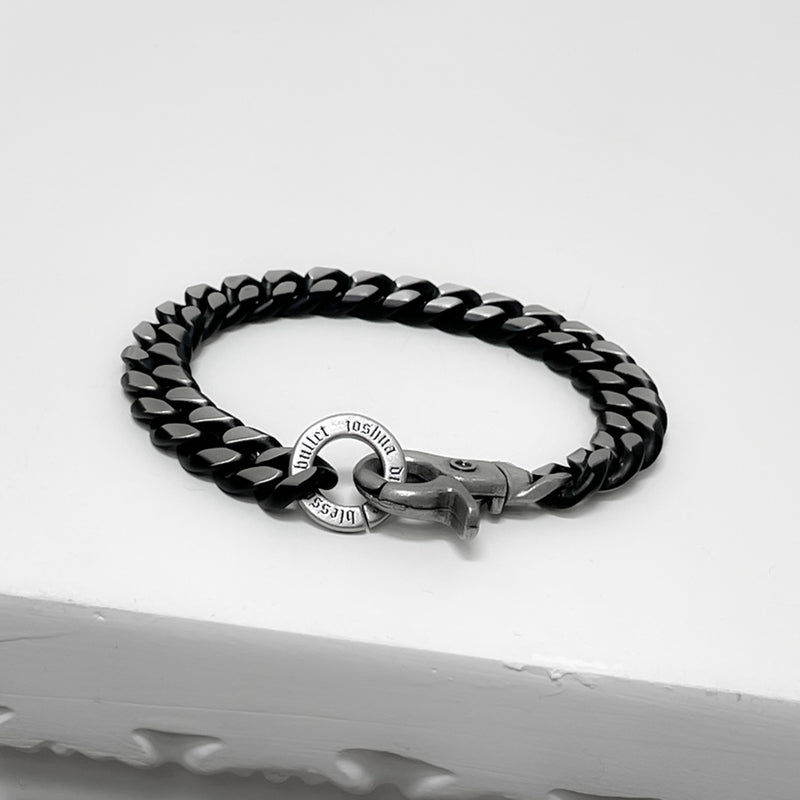 ブラック ライン カーブ チェーンブレスレット / [BLESSEDBULLET]black line CURVE chain bracele_10mm/13mm