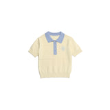 BクローバーカラークロップニットTシャツ / B clover collar crop knit T-shirt_BNTHUNT90WI2