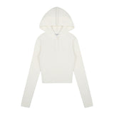 ロゴクロップニットパーカー/Logo crop Knit hoodie [2 Color]