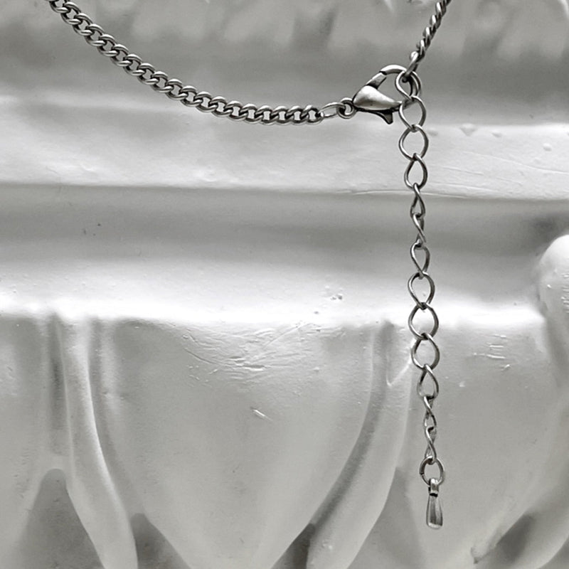 クラシック チェーン コイン ネックレス / [BLESSEDBULLET]classic chain coin necklace_vintage silver