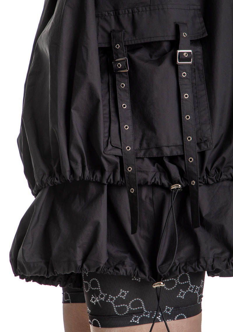 ポケットバルーンミニドレス / POCKET BALLOON MINI DRESS (BLACK)