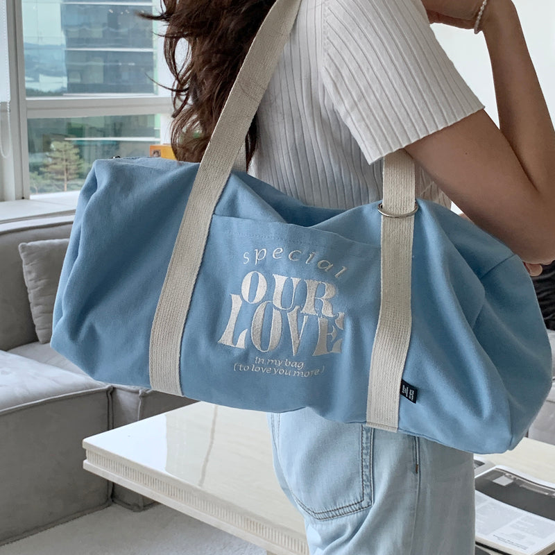 our love duffle bag / blue