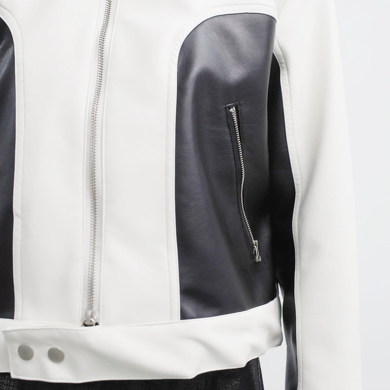 アークマンカラーマッチングレザージャケット/Arkman color matching leather jacket