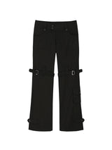 ローライズベルトパンツ / 0 8 low-rise belted pants - BLACK