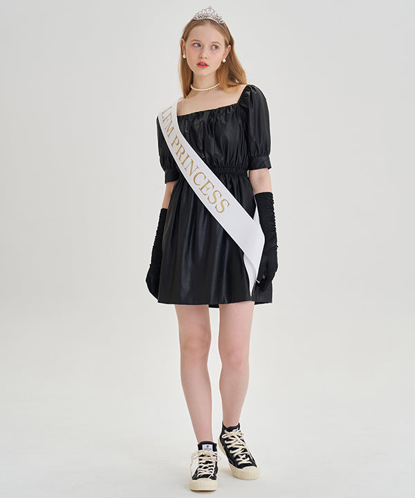 Tiara Leather Mini Dress ( 2 Colors ) (6547133333622)